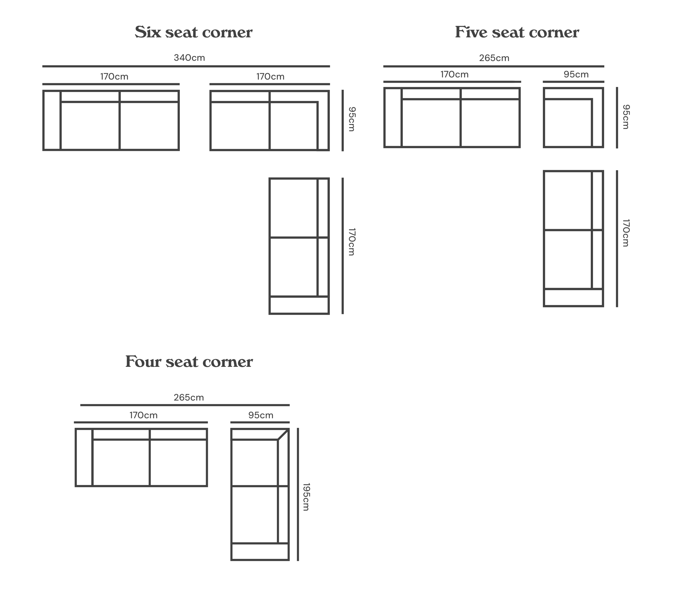 Eros Corner Sofa Sizes