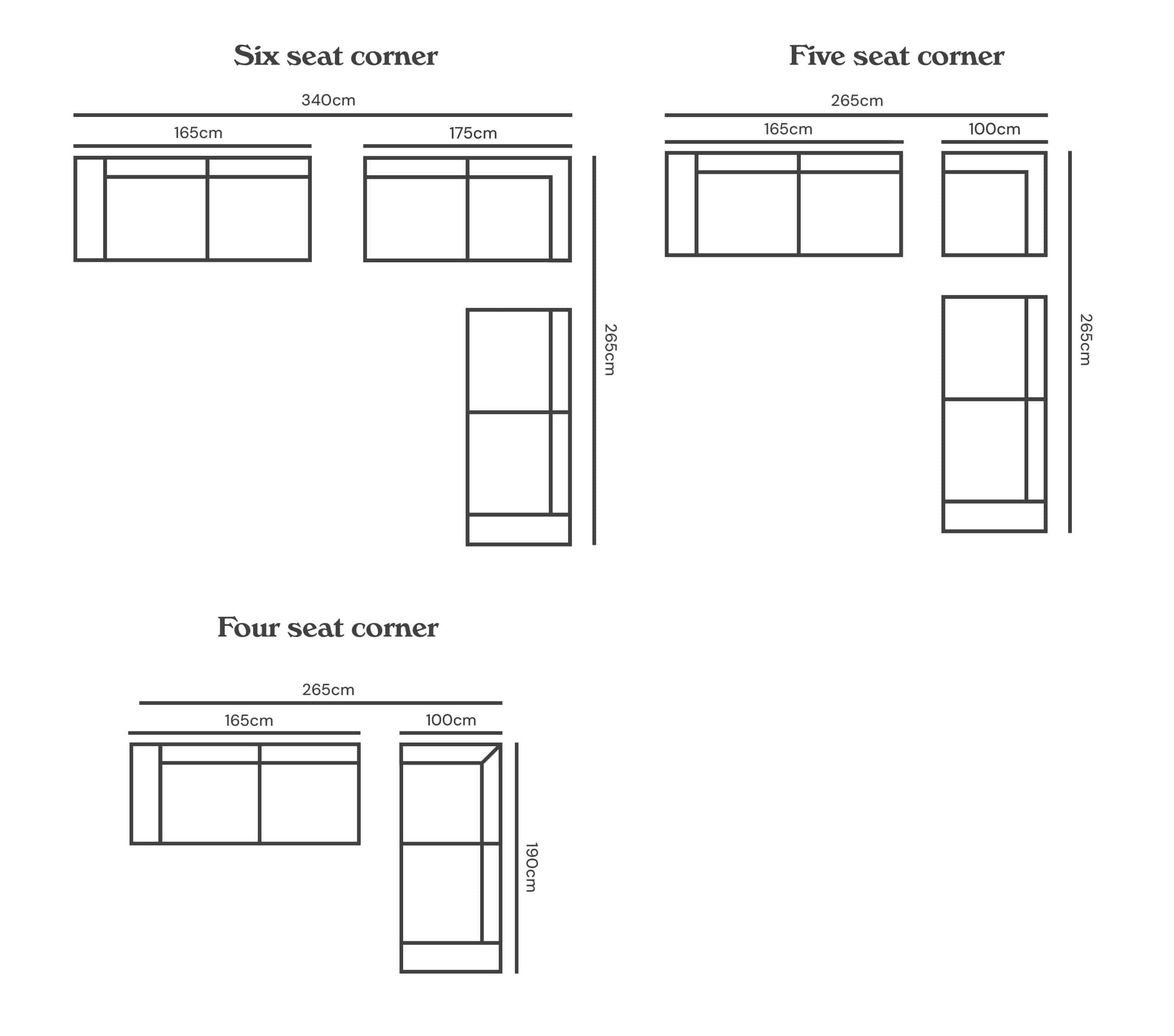 Yazz Corner Sofa Sizes