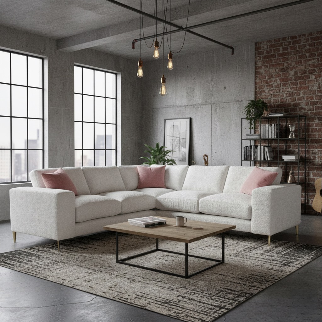 Eros Corner Sofa Eros bespoke white corner sofa in living room