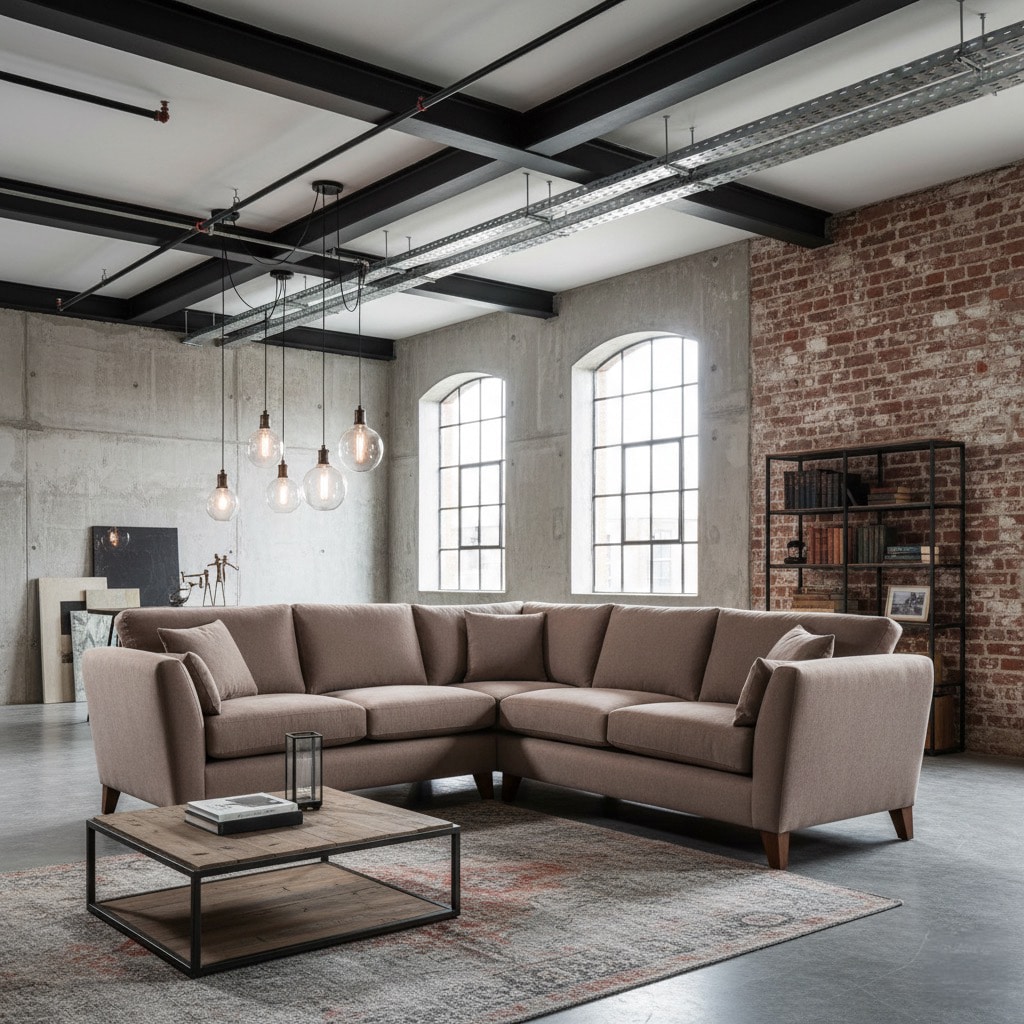 Yazz Corner Sofa Brown Bespoke Yazz Corner Sofa in Living Room