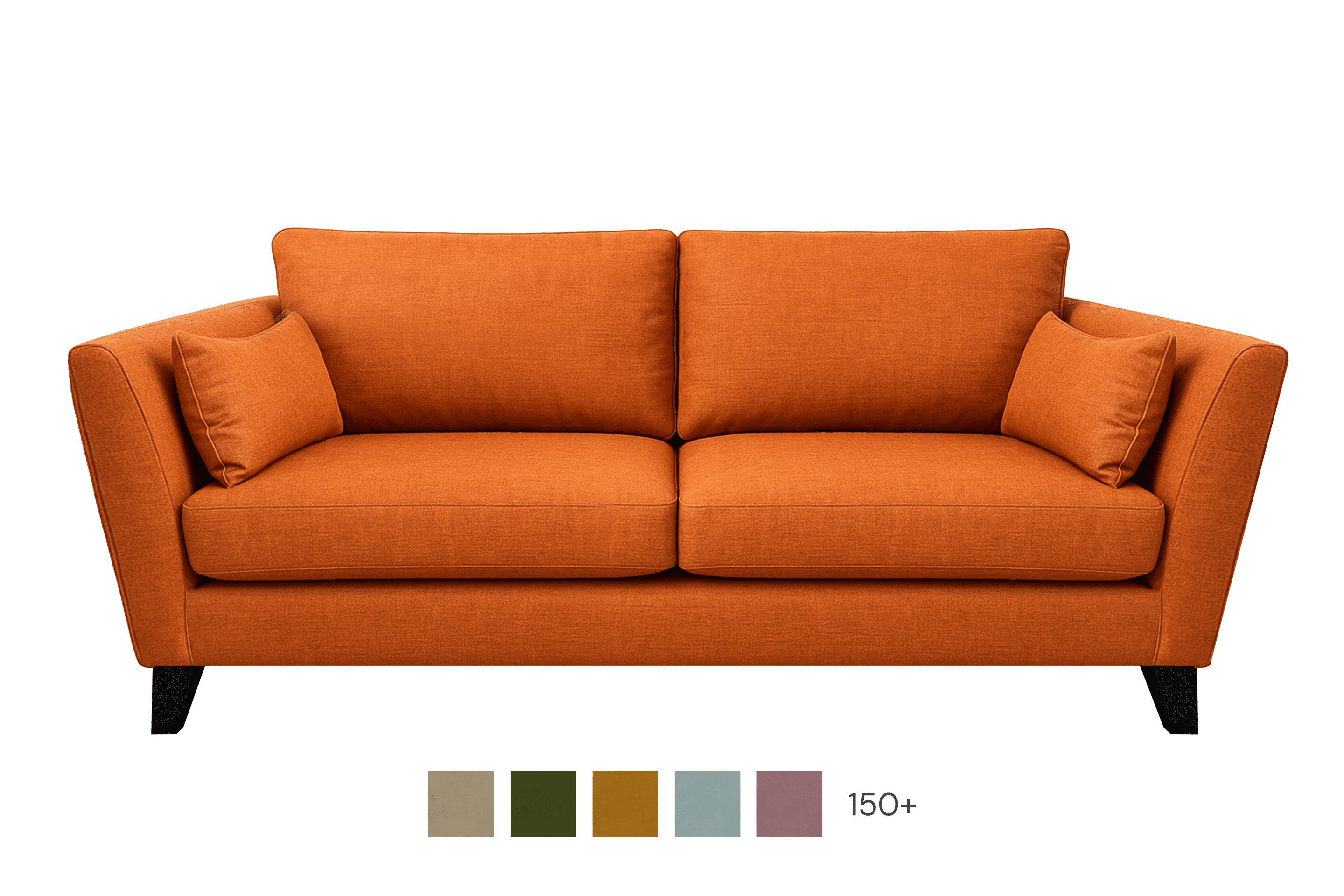 Yazz bespoke sofa in orange linen
