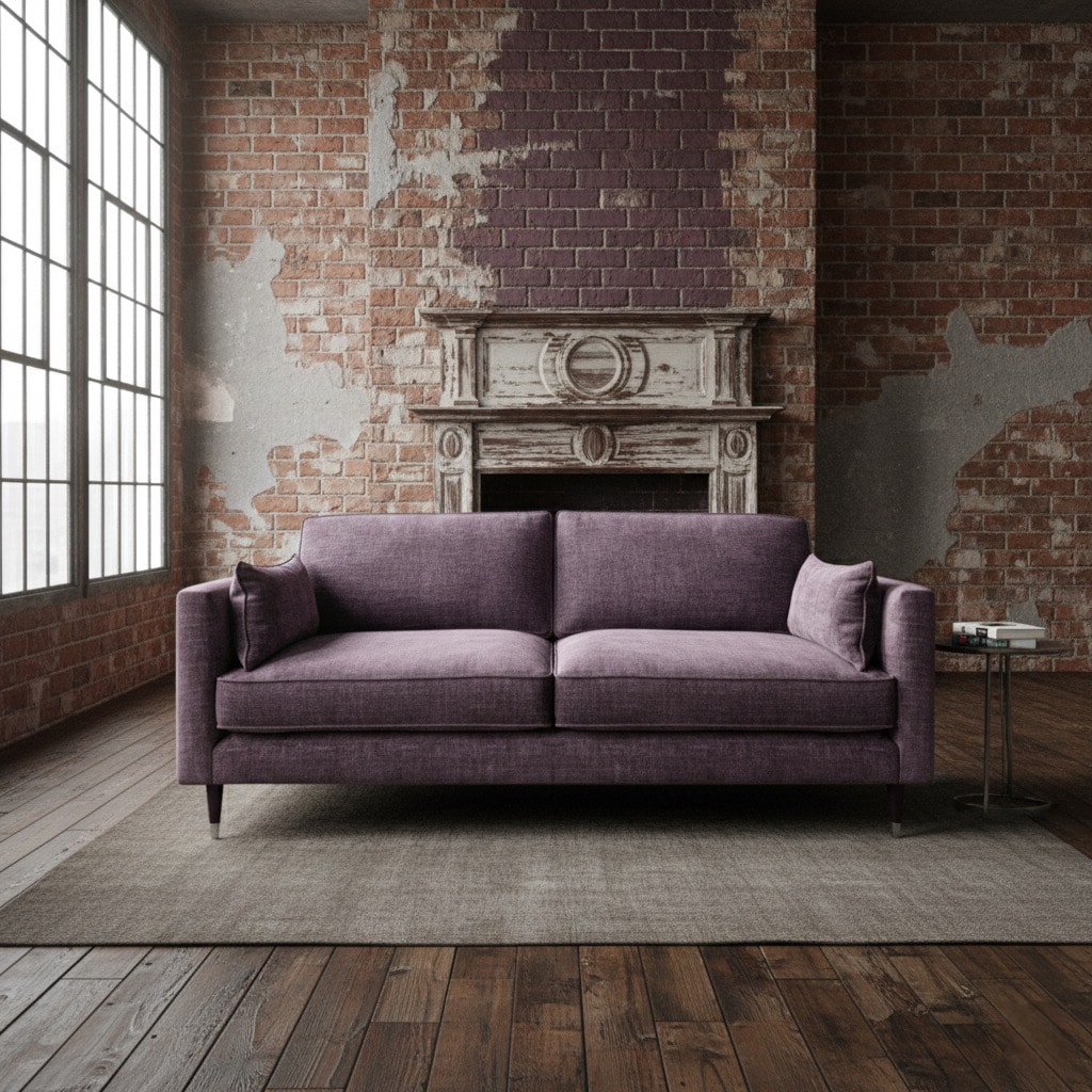 Bespoke velvet sofa in living room