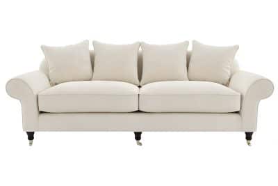 Bespoke vintage velvet sofa on white background