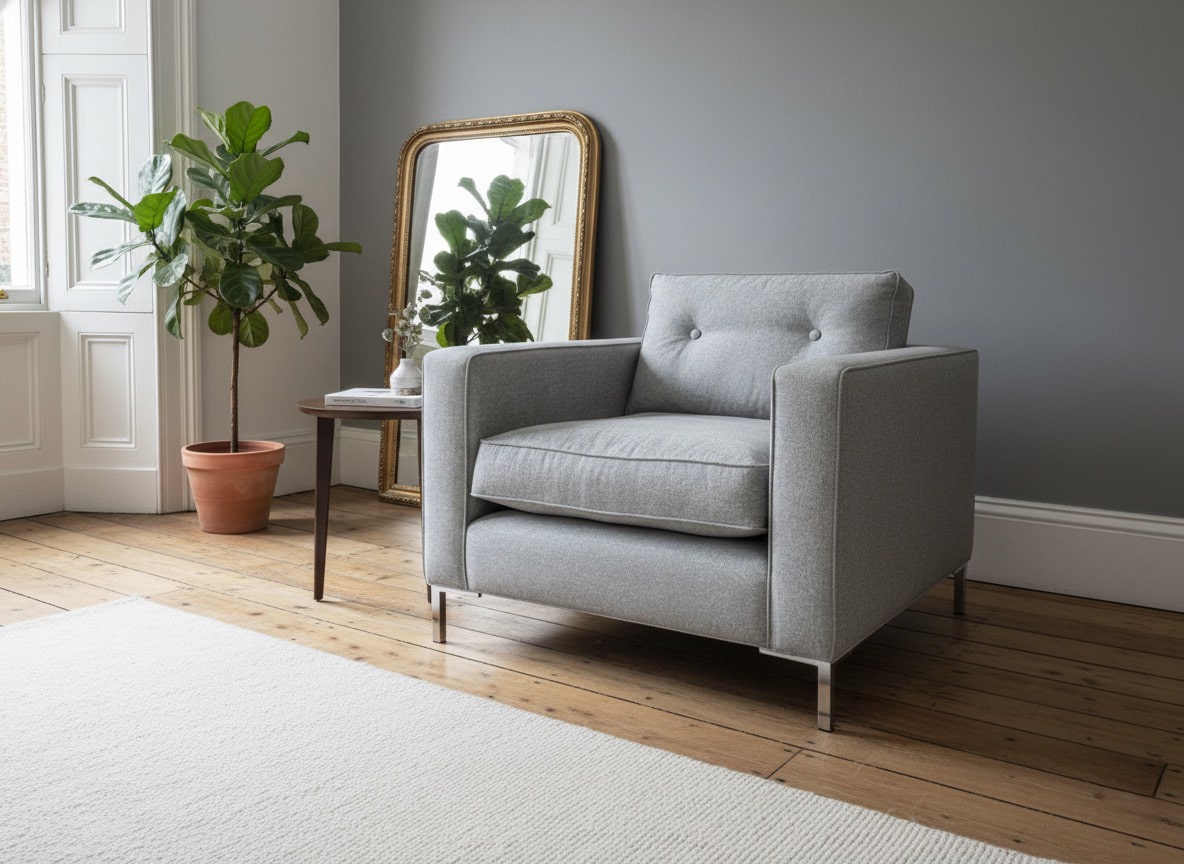Milano Chair Bespoke orange velvet sofa in living room