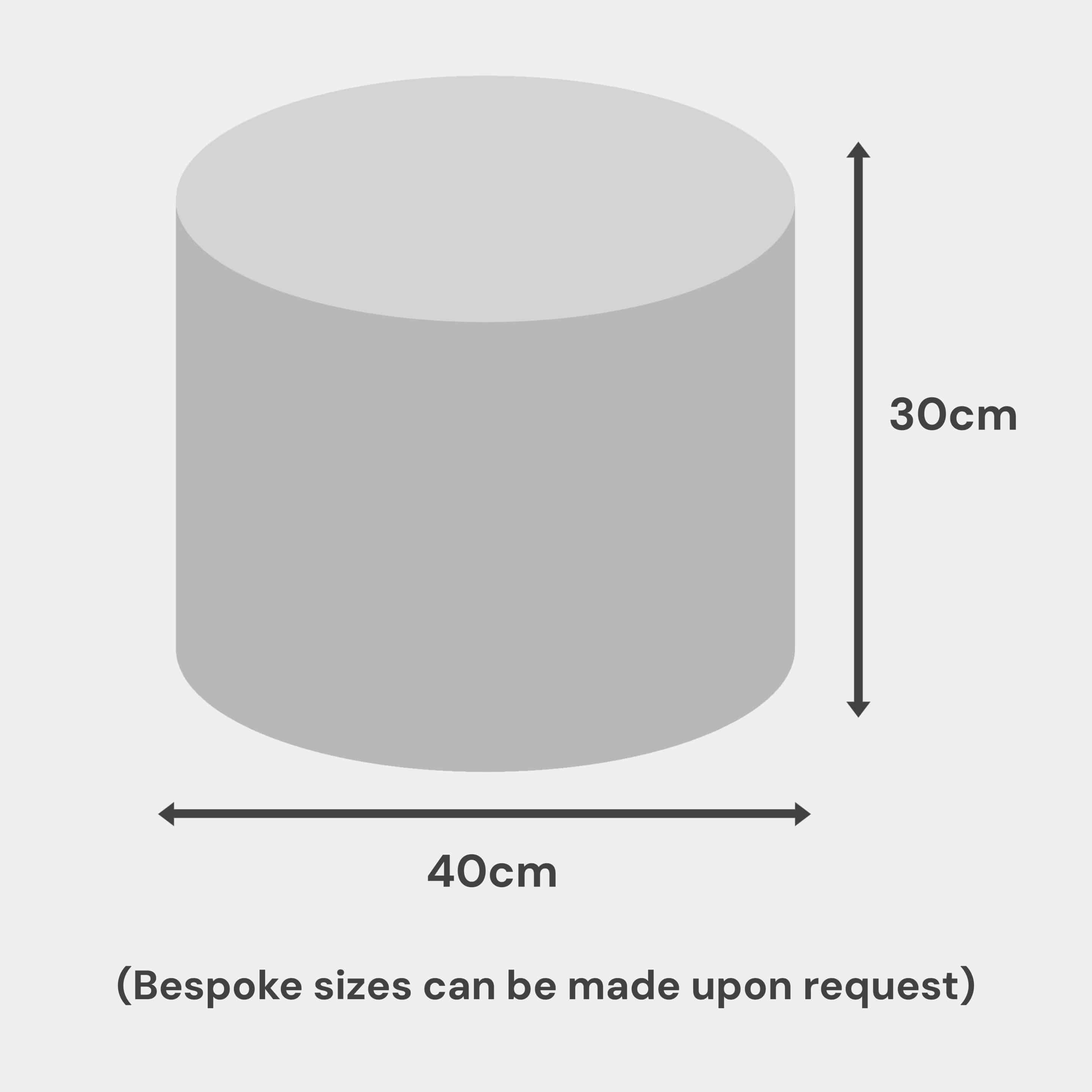 Sizes illustration for stool