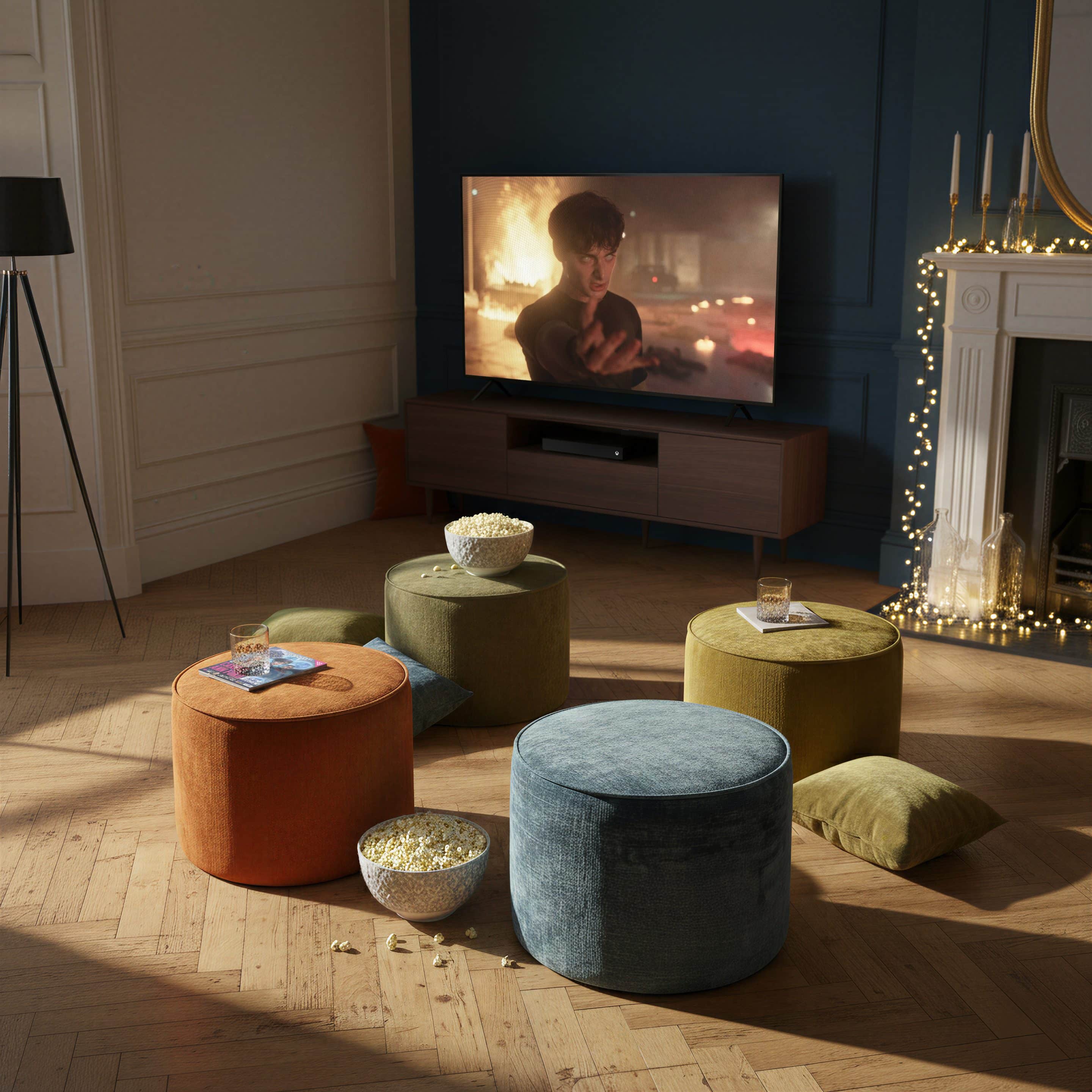 Funkies Stools Bespoke colourful stools in a living space